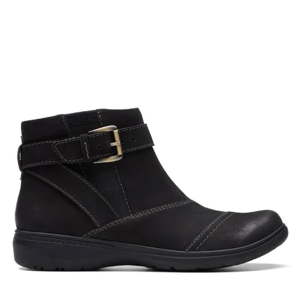 Clarks Women's Caleigh Dalla Ankle Boot Black Nubuck 12 Narrow